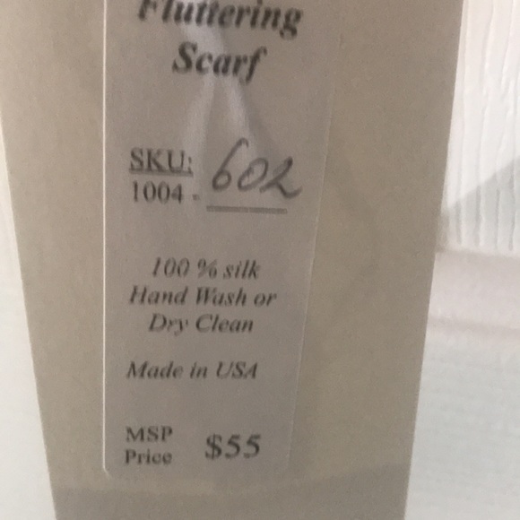 NWT Cascading coral silk flutter scarf. Matches the coral silk evening gown. - Picture 3 of 5